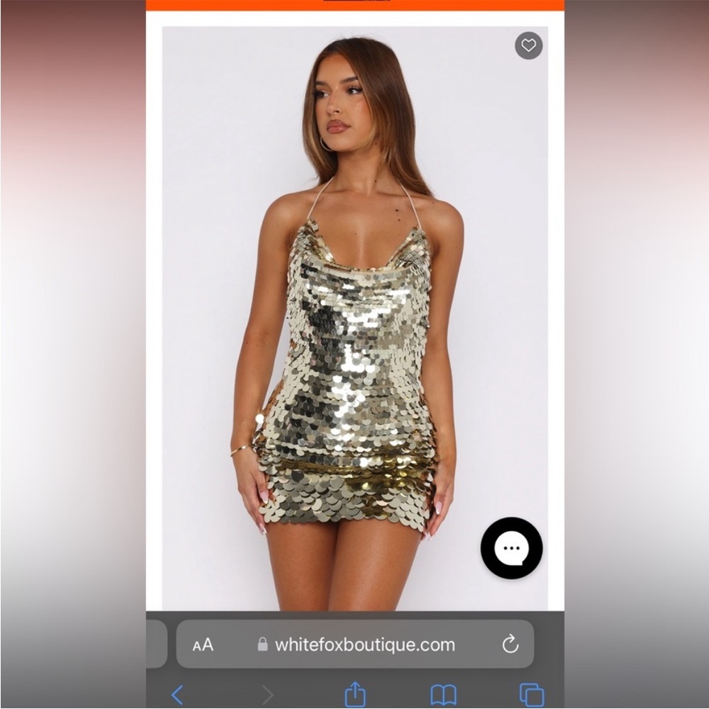 White Fox Boutique Gold Sequin Dress